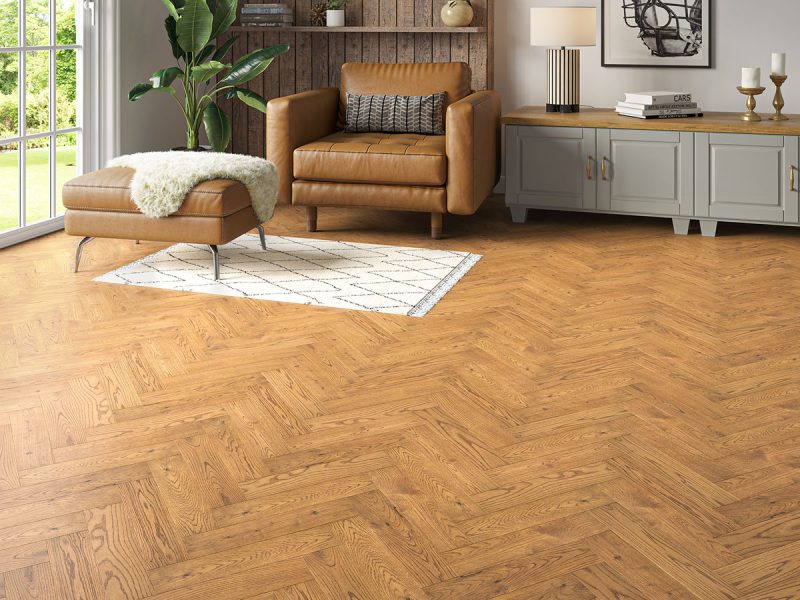 Sussex Range Engineered Wood Herringbone Moors room